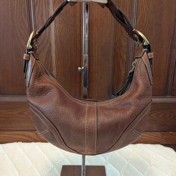 Coach Vtg Dylan Soho Pebbled Leather Hobo Bag Braided Handle - Picture 3 of 12